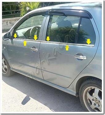 WOC Chrome Skoda Fabia Sedan Krom Cam Çıtası 2000-2007 4 Parça Paslanmaz Çelik