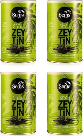 Şems Siyah Zeytin 351-380 Kalibre 900 gr 4'lü