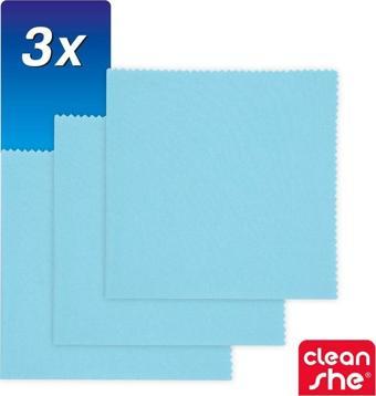 Cleanshe Klasik Seri Mikrofiber Cam Bezi 3'lü Set 40x40