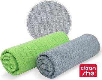 Cleanshe Universal Mikrofiber Kareli Temizlik Bezi 2'li Set 50x70