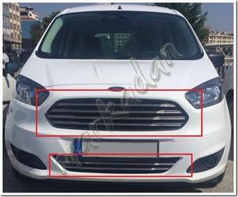 DB Chrome Ford Tourneo Courier Ön Panjur Nikelajı 2014-2017 Set 6 Parça P.Çelik