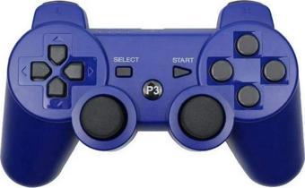 Cosmostech P3 Doubleshock PS3 Playstation 3 için Uyumlu Kablosuz Titreşimli Oyun Kolu Gamepad Joystick Controller Mavi