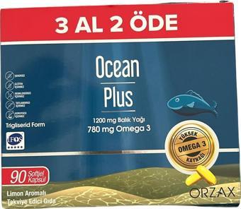 Orzax Ocean Plus Omega 1200 mg 90 Kapsül - 3 Al 2 Öde 8697595873878