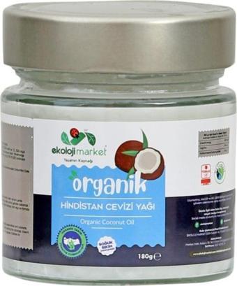 Ekoloji Market Organik Hindistan Cevizi Yağı 180 Ml -Soğuk Sıkım-