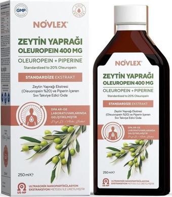 Novlex Zeytin Yaprağı - Oleuropein (Olive Leaf) Ve Piperin Ekstraktı (Ekstresi) Takviye Edici Gıda 250 Ml