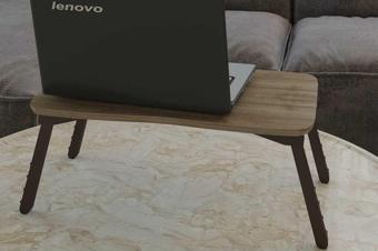Gold Falez Laptop Sehpa Çalışma Kahvaltı Masası Ceviz