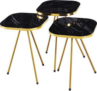 Gold Falez Zigon Sehpa 34 x 34 Altın Bendir