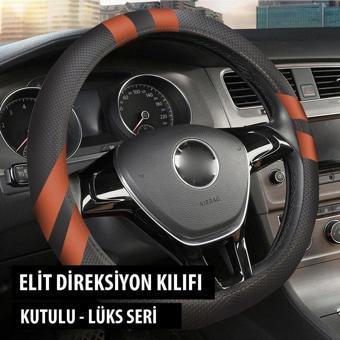 Nice Shop Fiat Egea Uyumlu  Geçmeli Direksiyon Kılıfı Taba