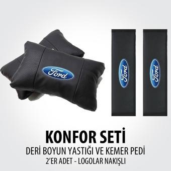 Nice Shop Ford Deri Yastık Kemer Konfor Seti