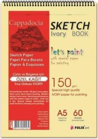 Folix Sketchbook Cappadocia A5 Spiralli Eskiz Defteri 150 gr 60 Yaprak 