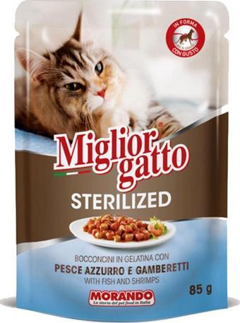 Miglior Gatto Steril Jöleli Balık ve Karidesli Kedi Pouch 85Gr. 24'Lü