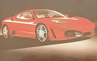 Kırmızı Ferrari 100 Parça Puzzle Araba Pazıl