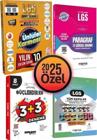 Ünlüler Karması LGS 10 Deneme Ankara LGS 3+3 Deneme Marka Branş Branş Deneme ile Paragraf Soru 4lü - Ünlüler Karması Yayınları