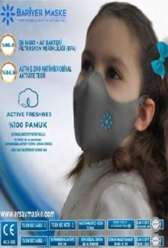 Ersav Çocuk Maskesi Yıkanabilir Bariyer Maske