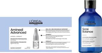 L'Oréal Professionnel Aminexil Dökülme Önleyici Serum 10x6 Ml + Sensi Balance Şampuan 300 Ml