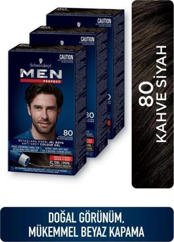 Men Perfect Men Perfect Saç Boyası 80 - Kahve Siyah X 3 Adet