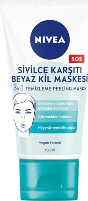 Nivea Sivilce Karşıtı Beyaz Kil Maskesi 3'ü 1 Arada 150 Ml Kategori: Makyaj Temizleyici