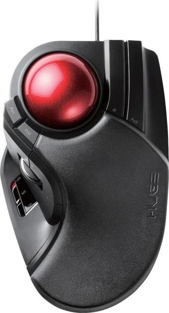 ELECOM HUGE Trackball Mouse, Kablolu, Parmakla Çalıştırılan, 8 Düğmeli