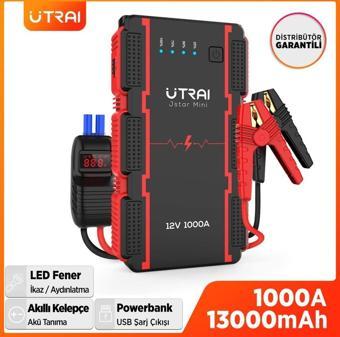 UTRAI Jstar Mini 13000mAh 1000A Jump Starter Taşınabilir Akü Takviye Cihazı ( Powerbank + Led Lamba)