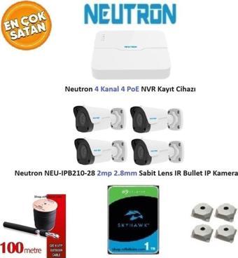 Neutron 2mp 4 Kameralı 1TB Disk Tak Çalıştır Hazır IP Kamera Seti NEU-IPB210-28