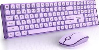 Seenda 2.4GHz Kablosuz Mekanik Klavye ve Mouse Kombosu - Mor