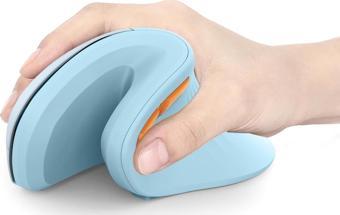 Seenda Ergonomik Kablosuz Dikey Mouse, Bluetooth 4.0+USB - Gök Mavisi