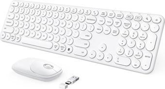 Seenda Kablosuz Klavye ve Mouse, USB ve Type-C - Beyaz
