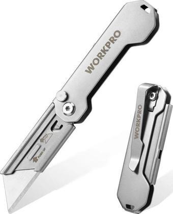 WORKPRO WP211016 Paslanmaz Çelik Gövde Katlanır Rötuş Maket Bıçağı