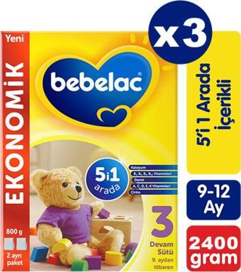 Bebelac 3 Devam Sütü 800 gr X 3 Adet