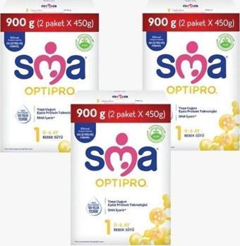 SMA Optipro 1 Probiyotik Bebek Sütü 3'lü 900 gr