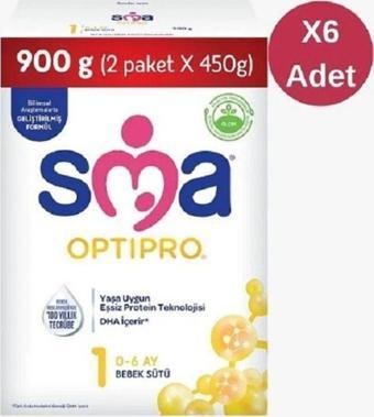 SMA Optipro 1 Probiyotik Bebek Sütü 6'lı 900 gr