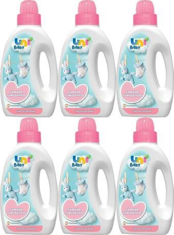 Uni Baby Çamaşır Yumuşatıcı 1500ml Hassas Ciltler İçin Hipoalerjenik Pembe 6'lı Set