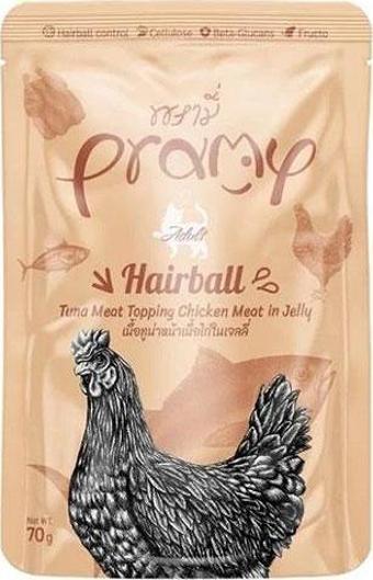 Pramy Hairball Jöle İçinde Ton Balıklı ve Tavuk Etli Yetişkin Kedi Konservesi 70 Gr