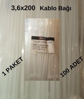 Ebax Kablo Bağı Cırt 1 Paket 200*3.6 (100ad.)