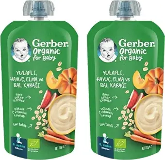 Gerber  Yulaflı Elma, Havuç ve Balkabaklı Püre 110G x 2 Adet