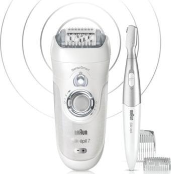 Braun Silk-Epil 7 7890 Sensosmart Kablosuz Islak Ve Kuru Kullanım 7 Ek Parçalı Epilatör Gümüş