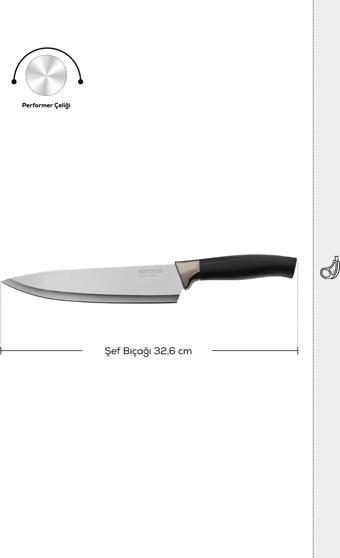 Karaca Helios Şef Bıçağı Black 32 Cm