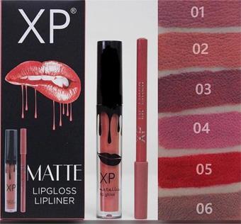 XP Matte Lip Gloss 01 Fırçalı Mat Ruj + Dudak Kalemi