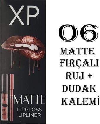 XP Matte Lip Gloss 06 Fırçalı Mat Ruj + Dudak Kalemi