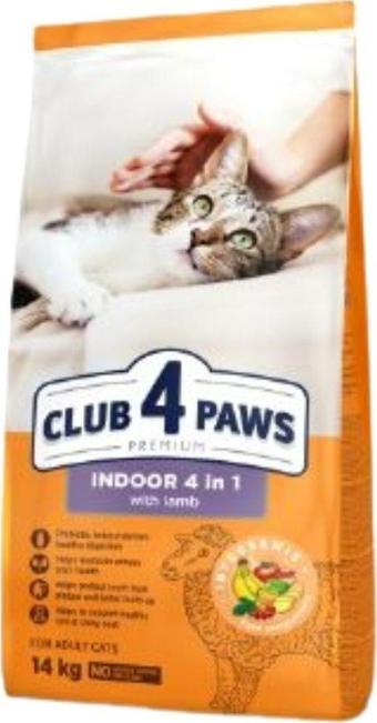 Club4Paws Premium  Indoor 4 In 1 Kuzu Etli Yetişkin Kedi Maması 14Kg