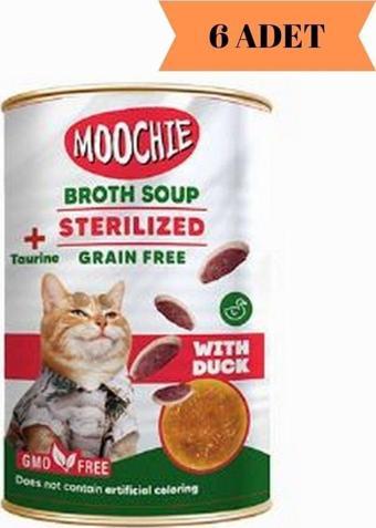 Moochie Broths Soup Ördekli Tahılsız Kısırlaştırılmış Kedi Çorbası 135ML x 6 Adet