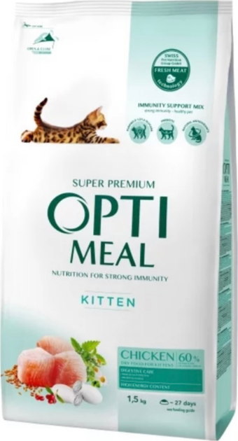 Optimeal Super Premium Kitten Tavuklu Yavru Kedi Maması 1,5 Kg