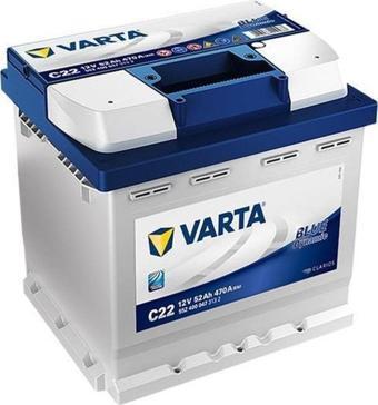 Varta Akü 12V 52 Amper Blue Dynamic 470A C22