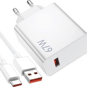 67 W USB Hızlı Şarj Cihazı Set USB C Kablolu Duvar Şarj Cihazı Tablet ve Telefon Şarj Aleti