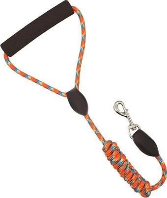 Zichen Lux Desenli Dokuma Kumaş Köpek Gezdirme Kayışı Turuncu Mavi Small