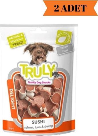 Truly Delight Sushi (Somon,Ton Balıklı ve Karidesli) Yumuşak Köpek Ödül Maması 90 Gr x 2 Adet