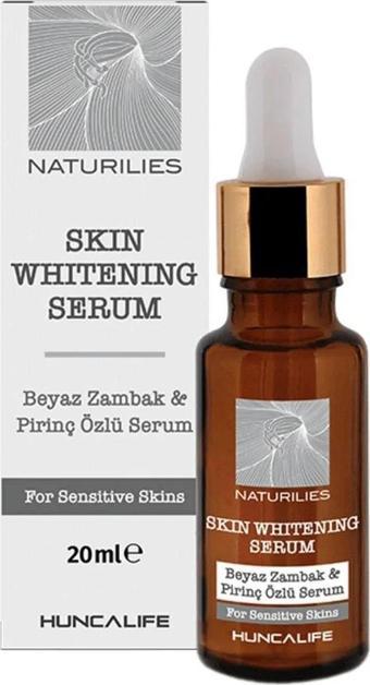 HuncaLife Naturilies Skin Whitening Beyaz Zambak ve Pirinç Özlü Beyazlatıcı Cilt Serum 20 Ml