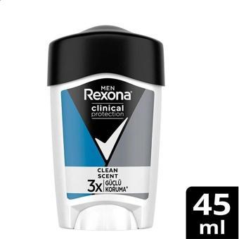 Rexona Men Clinical Protection Erkek Stick Deodorant Clean Scent 3x Güçlü Koruma 45 ml