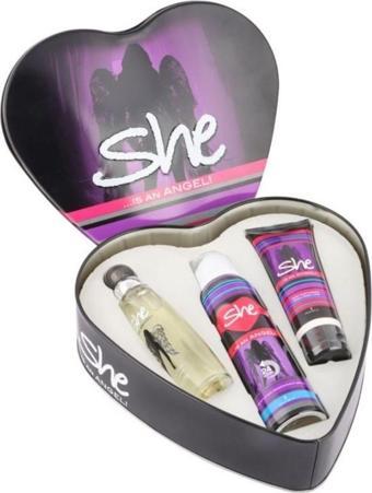 She Angel 50ML Edt ml + 150 ml Deodorant + 75 ml Losyon Bayan Set