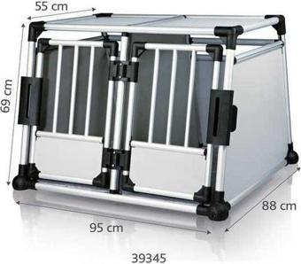 Trixie İki Köpek Taşıma Alüminyum Kafes 95x69x88cm